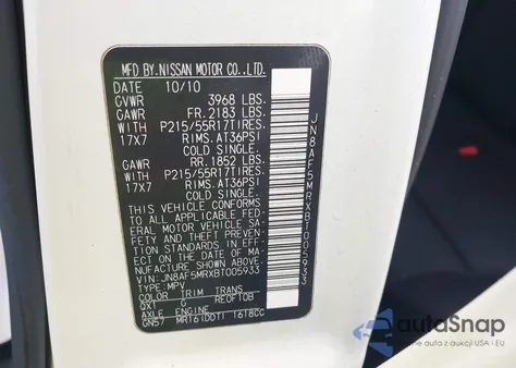 2011 Nissan Juke S from USA, damaged, VIN JN8AF5MRXBT005933